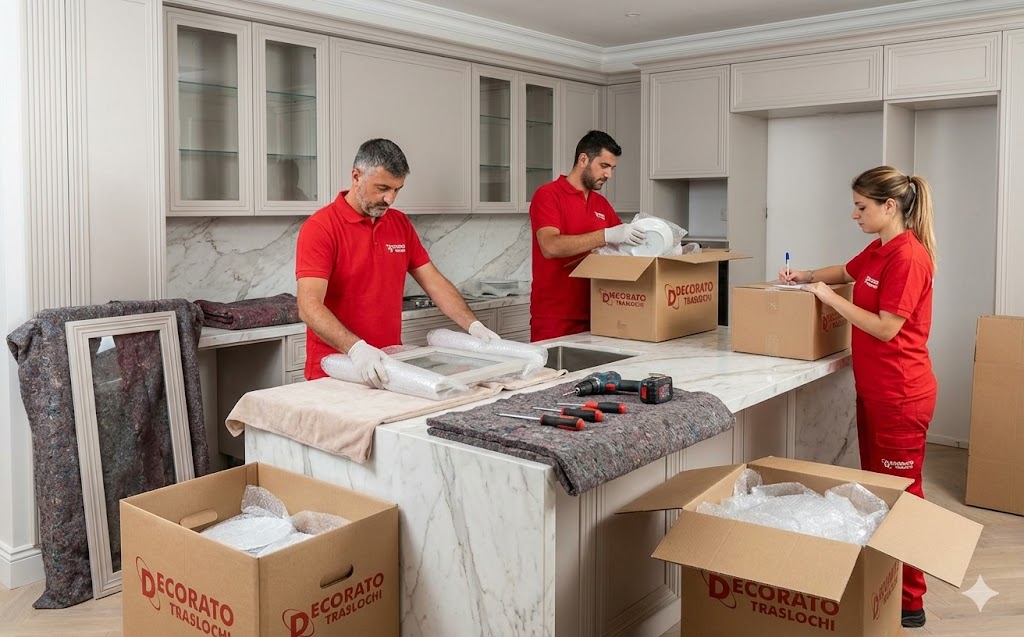 Team Decorato traslochi Milano in divisa rossa